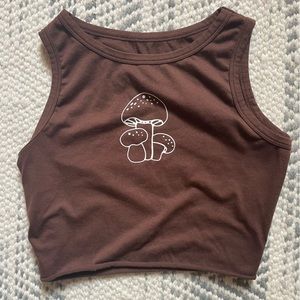 Chocolate mushroom halter top